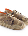 Alpargatas con cordones mujer blucher terra camuflaje camel