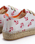 Alpargatas con cordones blucher terra mujer anclas blanco
