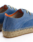 Alpargatas con cordones mujer blucher terra azul
