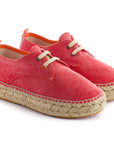 Alpargatas con cordones mujer blucher terra rojo