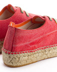 Alpargatas con cordones mujer blucher terra rojo