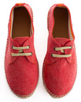 Alpargatas con cordones mujer blucher terra rojo