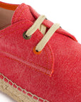 Alpargatas con cordones mujer blucher terra rojo