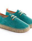 Alpargatas con cordones mujer blucher terra verde