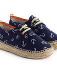 Alpargatas con cordones mujer blucher terra anclas marino