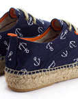 Alpargatas con cordones mujer blucher terra anclas marino