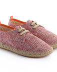 Alpargatas con cordones mujer blucher terra casa blanca rojo