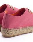 Alpargatas con cordones mujer blucher piel chicle