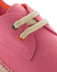 Alpargatas con cordones mujer blucher piel chicle