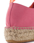 Alpargatas con cordones mujer blucher piel chicle