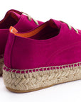 Alpargatas con cordones mujer blucher piel mujer fucsia