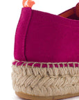 Alpargatas con cordones mujer blucher piel mujer fucsia