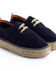 Alpargatas con cordones mujer blucher piel marino 19