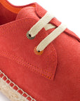 Alpargatas con cordones mujer blucher piel coral