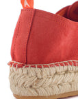 Alpargatas con cordones mujer blucher piel coral