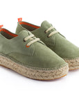 Alpargatas con cordones mujer blucher piel menta