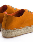 Alpargatas con cordones mujer blucher piel orange