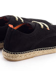 Alpargatas blucher piel negro hombre