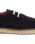 Black leather blucher
