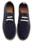 Alpargatas blucher piel marino hombre