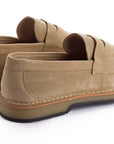 Mocasines piel serraje beige