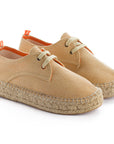 Alpargatas con cordones mujer blucher terra crema