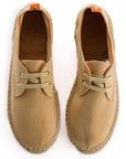 Alpargatas con cordones mujer blucher terra crema