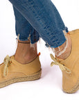 Alpargatas con cordones mujer blucher terra crema