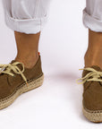 Alpargatas con cordones mujer blucher terra cuero