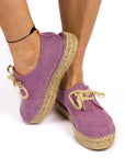 Alpargatas con cordones mujer blucher terra lila