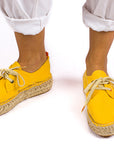 Alpargatas con cordones mujer blucher terra amarillo