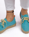 Alpargatas con cordones mujer blucher terra mujer celeste