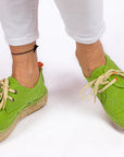 Alpargatas con cordones mujer blucher terra pistacho