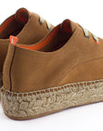 Alpargatas con cordones mujer blucher piel camel