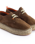 Alpargatas con cordones mujer blucher piel tierra