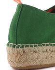 Alpargatas con cordones mujer blucher piel verde