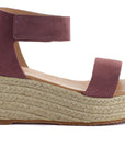 Purple Mallorca leather wedge espadrilles