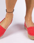 Alpargatas yute mujer camping terra color rojo