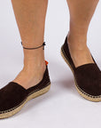 Alpargatas yute mujer camping piel chocolate