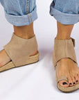 Sandalias yute piel ibiza piedra