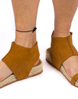 Sandalias yute piel ibiza camel