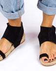 Sandalias yute piel ibiza negro