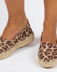 Alpargatas yute mujer camping terra color leopardo