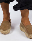 Alpargatas yute mujer camping terra color cuero