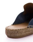Mocasín Slipper Borlas Piel Aguamar