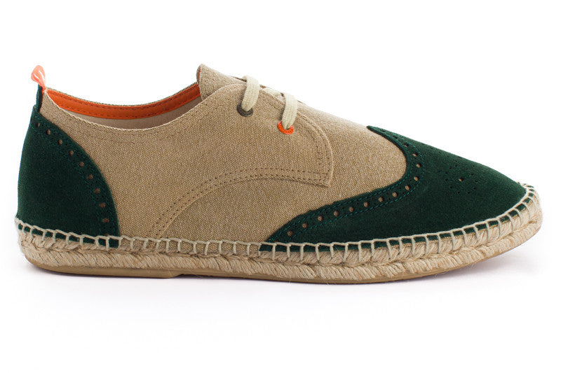 Oxford Leather beige + emerald
