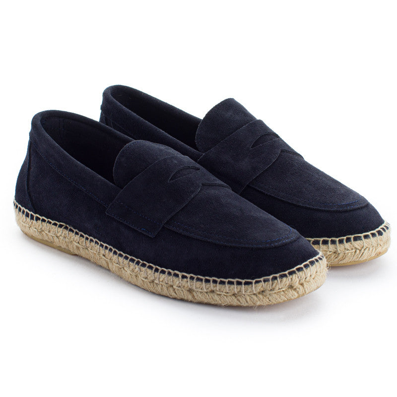 Mocasín Piel Serraje Marino