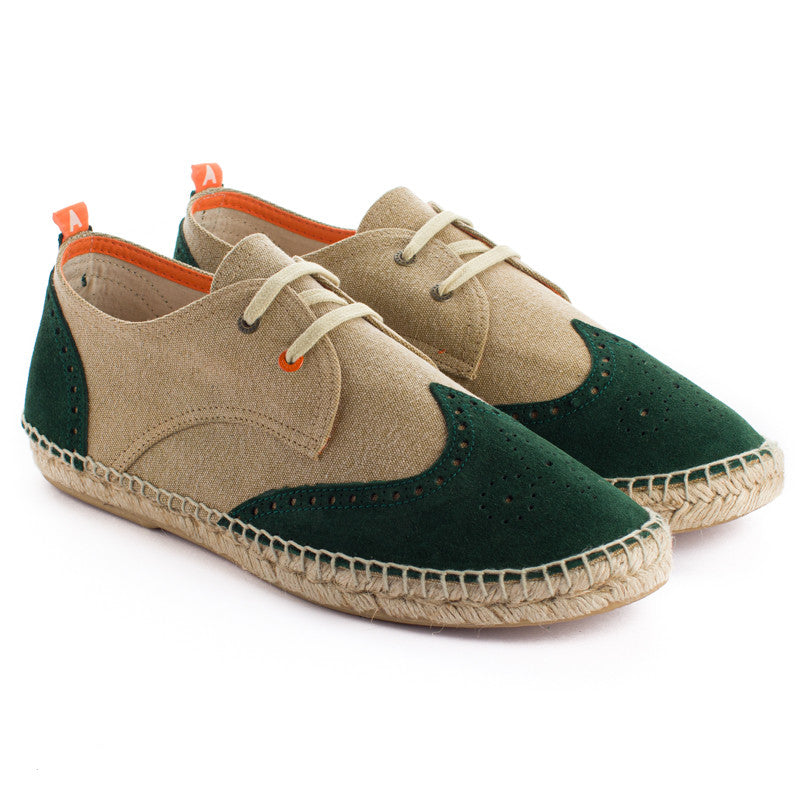 Oxford Leather beige + emerald