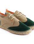 Oxford Leather beige + emerald