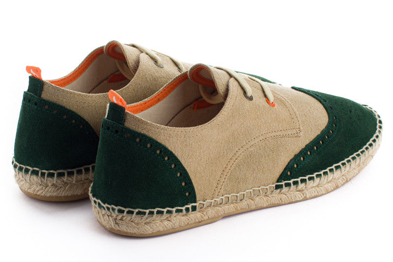 Oxford Leather beige + emerald